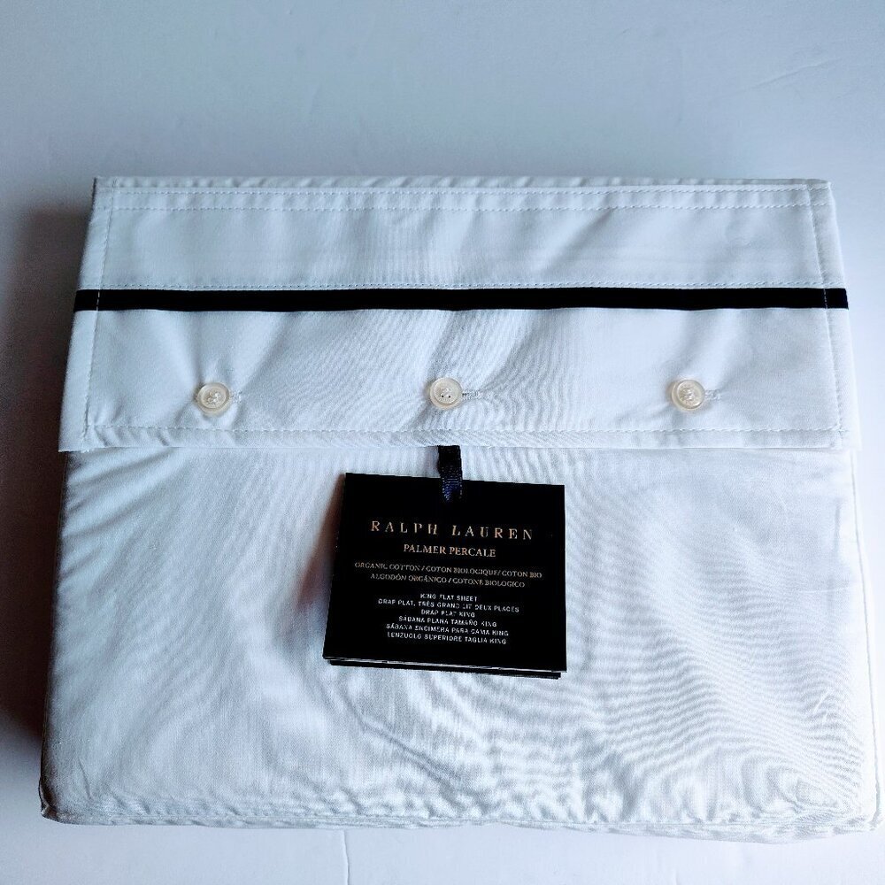 Ralph Lauren Palmer Percale Organic Cotton Flat Sheet
